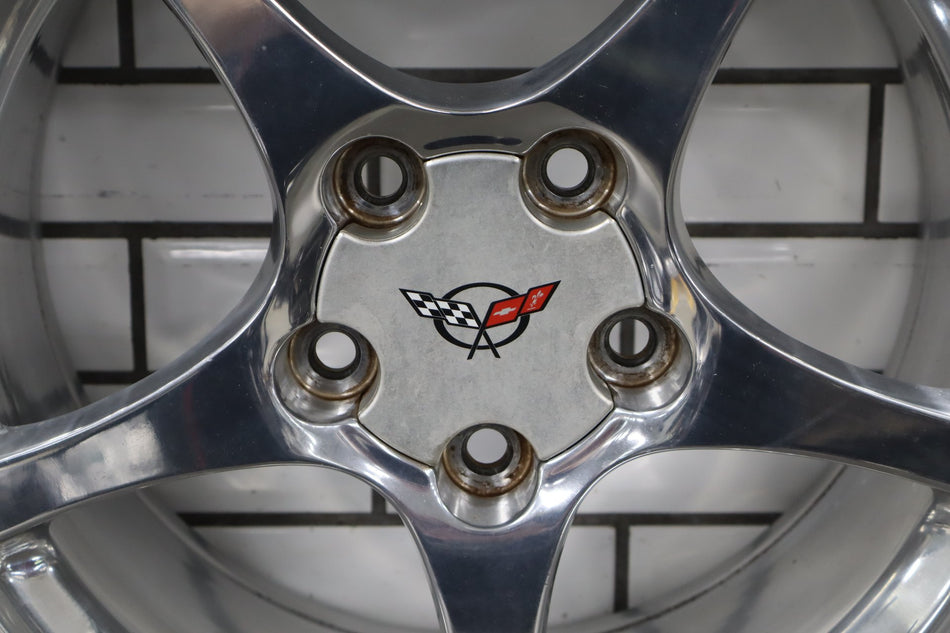 2000-2004 Chevrolet Corvette C5 Front 17x8.5 OEM 5 Spoke Polished Wheel