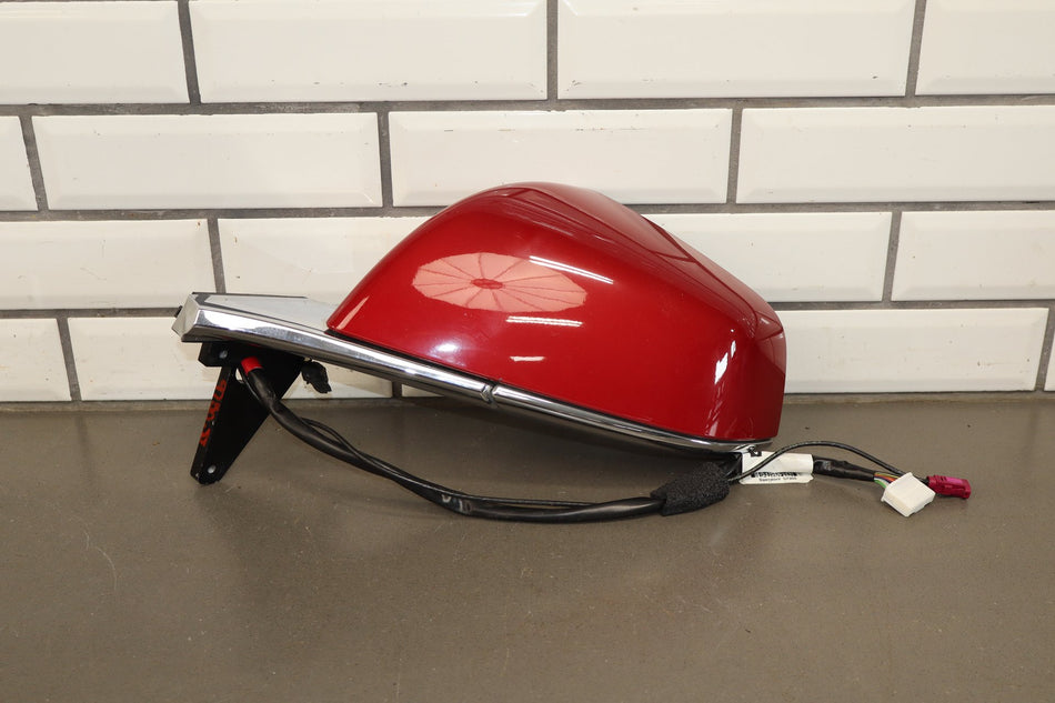 16-20 Tesla Model X Left Exterior Rear View Door Mirror Red PPMR