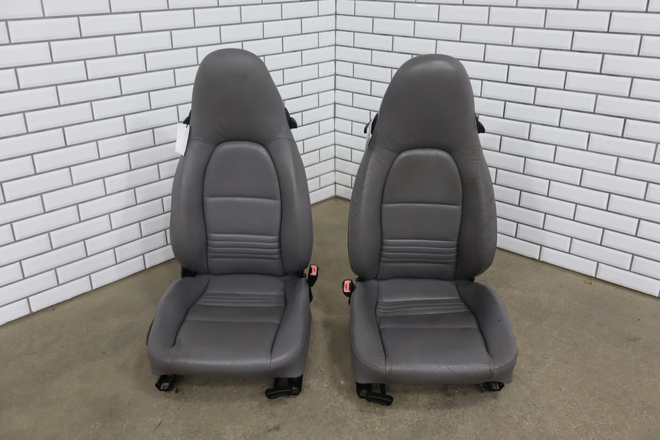 97-04 Porsche Boxster 986 911 OEM Gray Leather Seats Left/Right 65K Miles