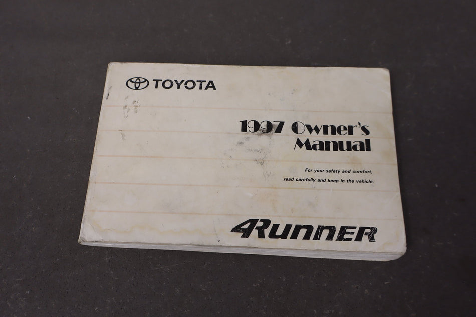 1998 Toyota 4Runner N180- Owners Handbook