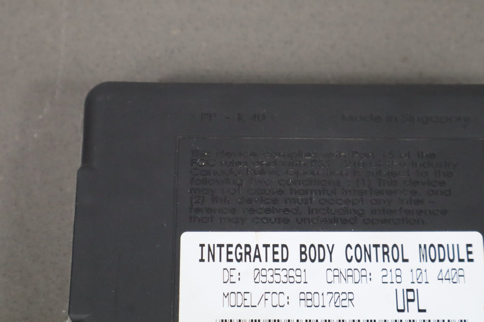 2002 Chevrolet Camaro- Chassis Control Module