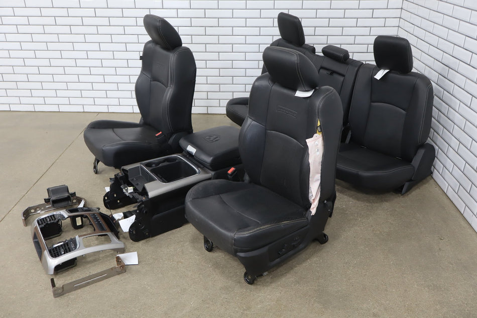2013-2018 Ram 1500 Laramie Black Leather Seat Set/Console Front/Rear OEM