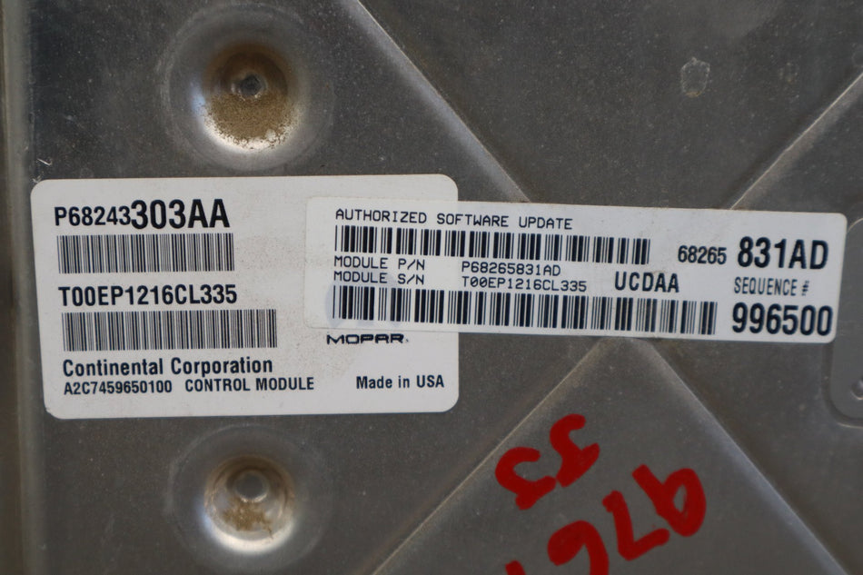 16-20 Ram 1500 5.7L EZH Engine Computer ECU OEM 68243303AB
