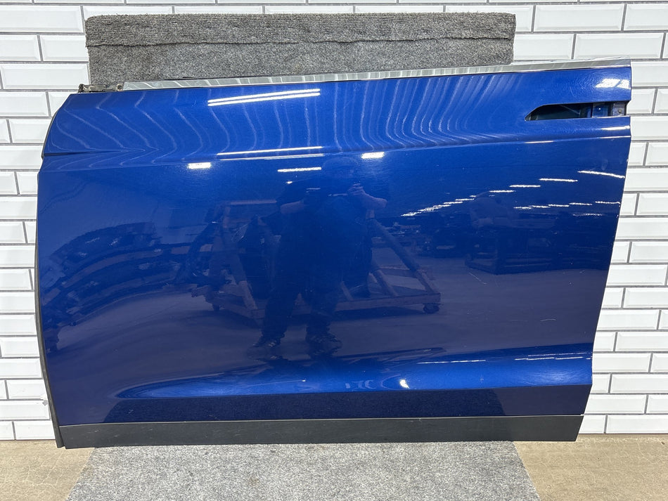 16-20 OEM Tesla Model X Front Left Driver Side Door Shell Panel Deep Blue