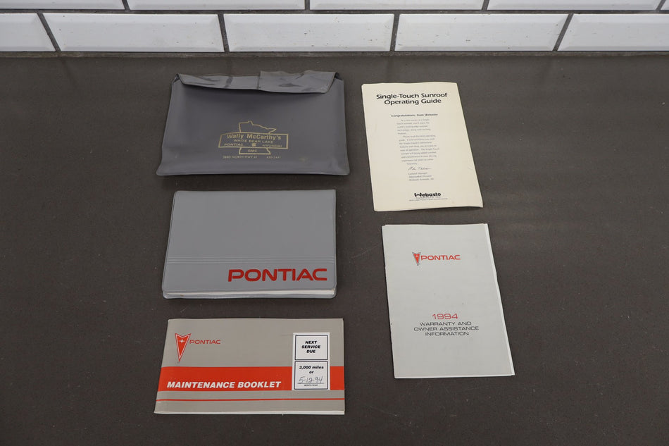 1994 Pontiac Grand Prix Owners Manual Set With Pouch