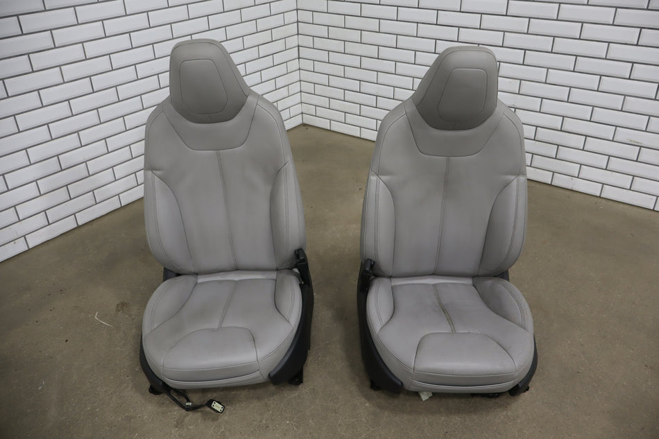 2015 Tesla Model S Gray Leather Seat Set Front/Rear OEM