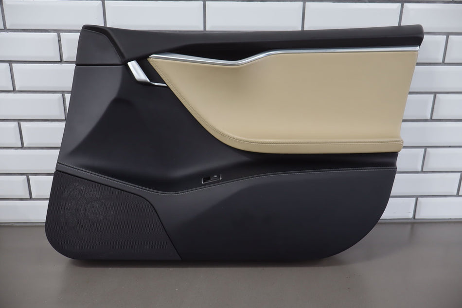 2016 Tesla Model S Right Front Door Trim Panel Tan TAN