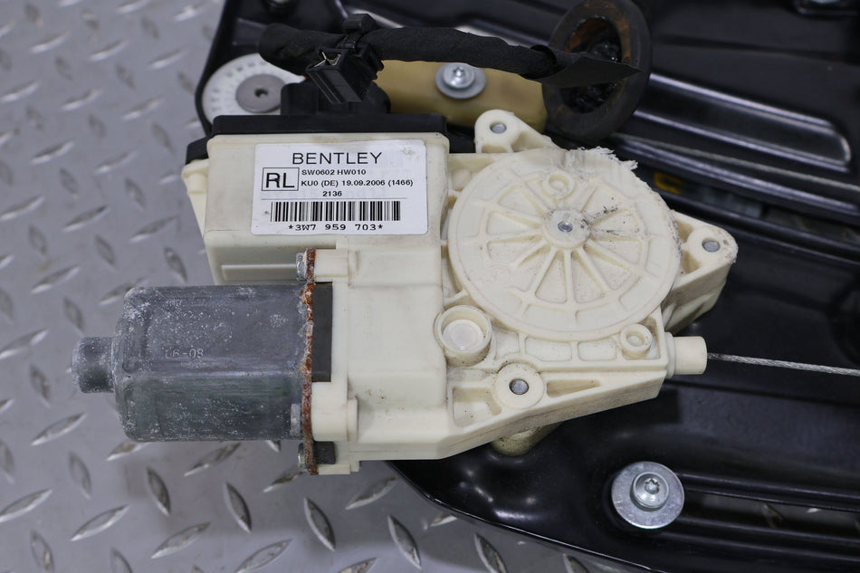 03-10 Bentley Continental GTC Convertible Left Quarter Window Regulator W/Motor