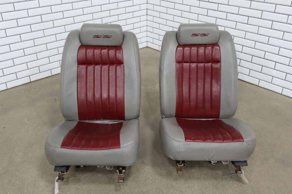 1994-1996 Chevrolet Impala SS Custom Leather Seats Set W/ Armrest | Grey, Maroon
