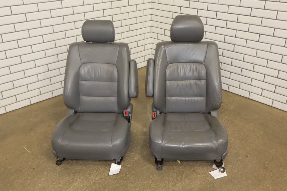 1998-2002 Lexus LX470 Front/ 2nd Row Leather Heated Seats Set Gray 15