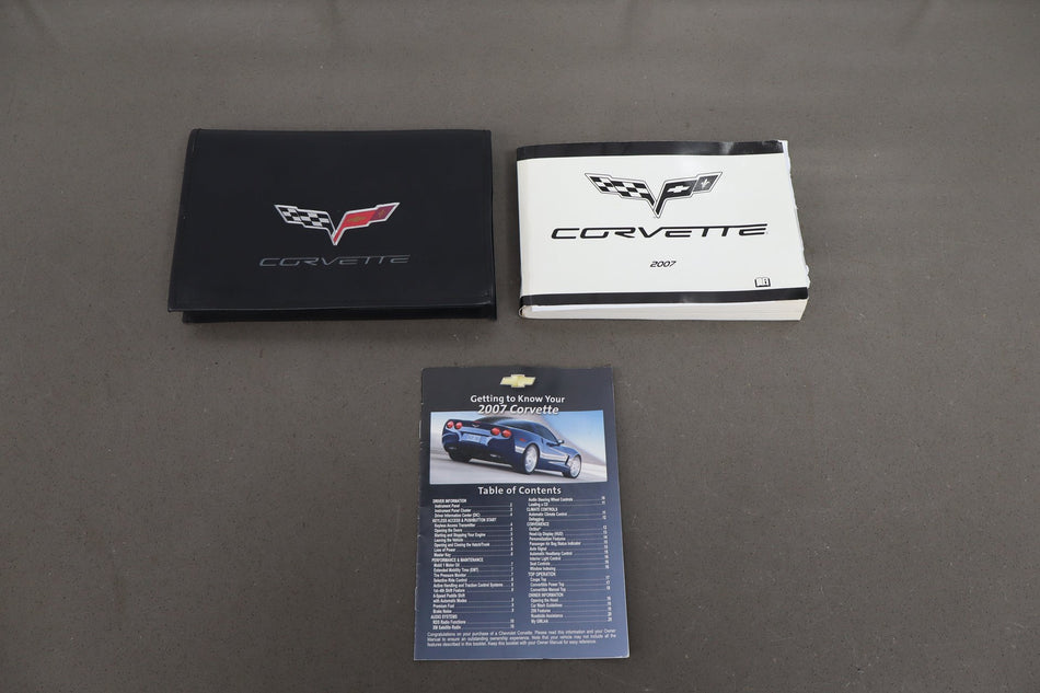 2007 Chevrolet Corvette C6 Owners Manual Set W/ Leather Case OEM