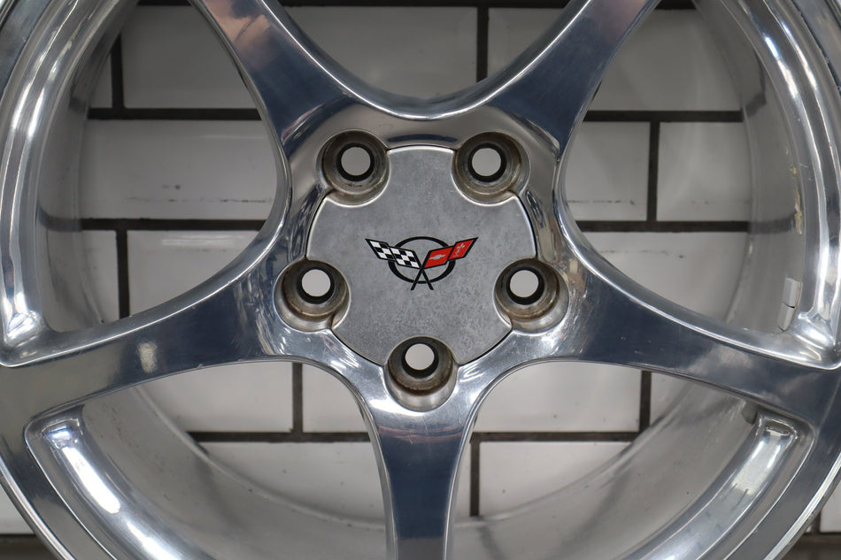 2000-2004 Chevrolet Corvette C5 Rear 18x9.5" OEM 5 Spoke Wheel | Polished