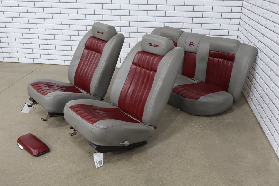 1994-1996 Chevrolet Impala SS Custom Leather Seats Set W/ Armrest | Grey, Maroon