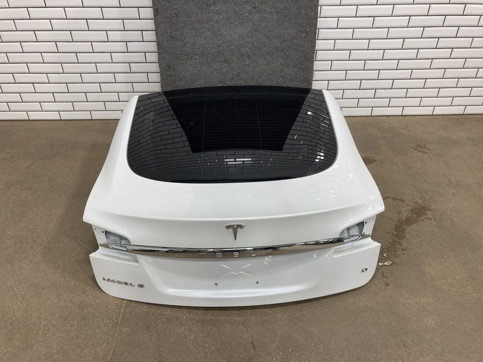 2012-2020 Tesla Model S Rear Trunk Lid Hatch Shell With Glass Solid White SOLW