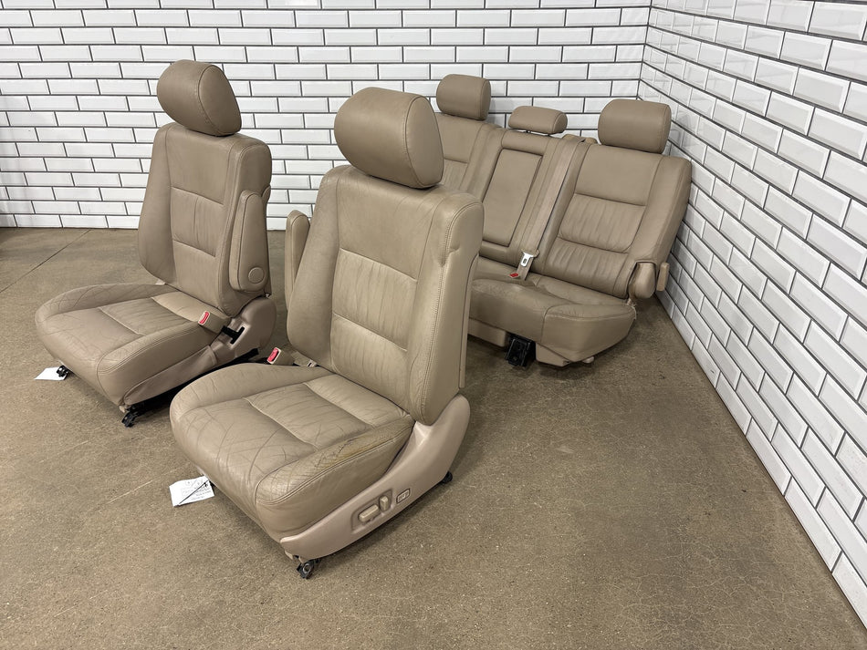 98-02 Toyota Land Cruiser J100 Leather Seats Set (Oak LA40) Front 2nd Row Wear