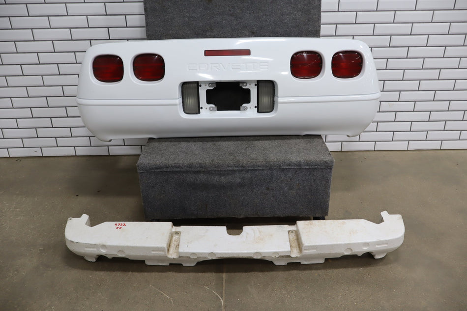1991-1996 C4 Corvette Base Model OEM Rear Bumper W/Lamp Finish Panel Artic White