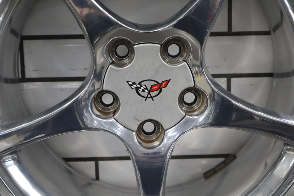 2000-2004 Chevrolet Corvette C5 Rear 18x9.5" OEM 5 Spoke Wheel | Polished