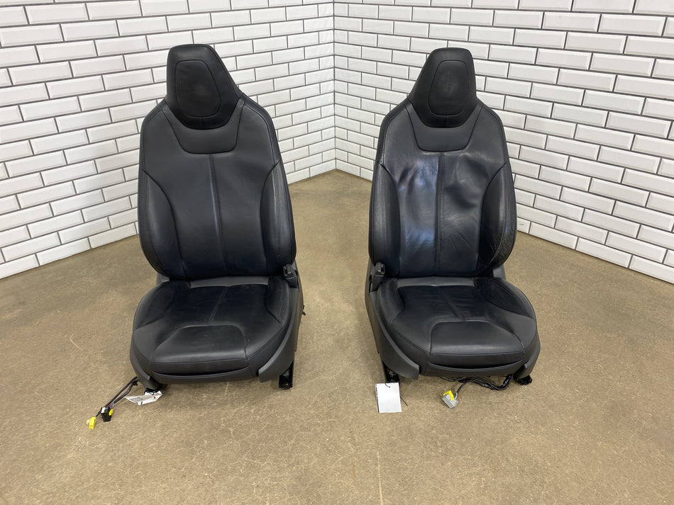 2014 Tesla Model S Pair Front Seats OEM Black Leather