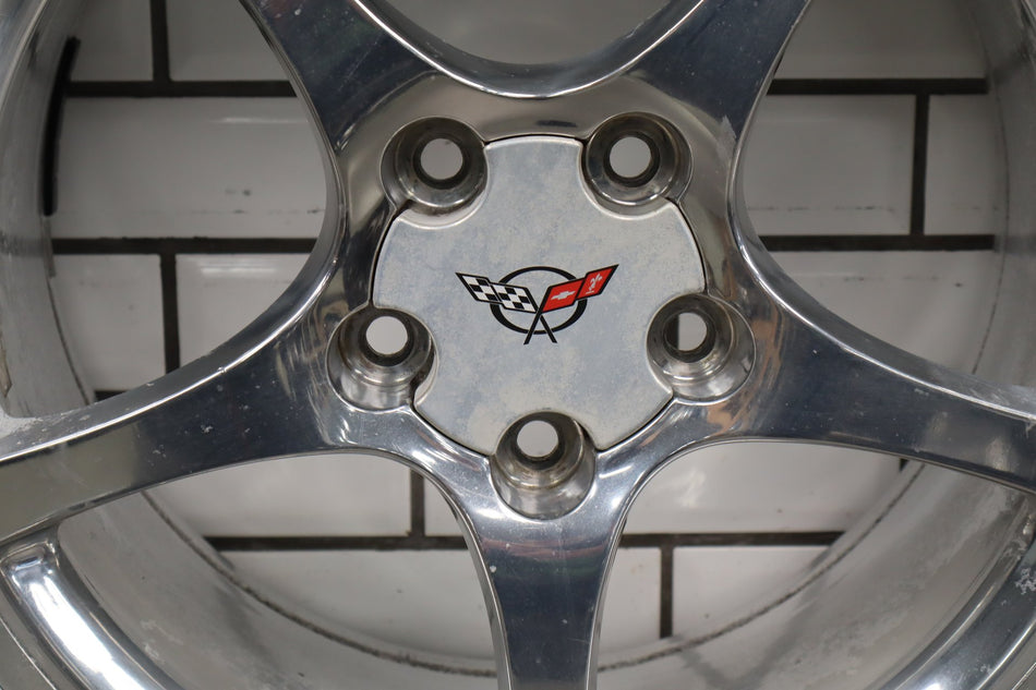 2000-2004 Chevrolet Corvette C5 Rear 18x9.5" OEM 5 Spoke Wheel | Polished