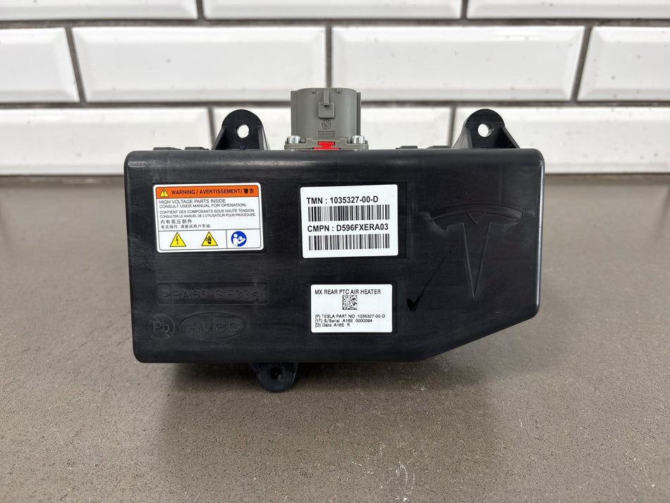 16-21 Tesla Model X Rear Cabin PTC Electric Air Heater Assembly 1035327-00-D OEM