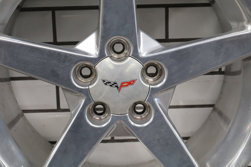 2005-2007 Chevrolet Corvette C6 Rear 19x10 OEM 5 Spoke Wheel | Polished