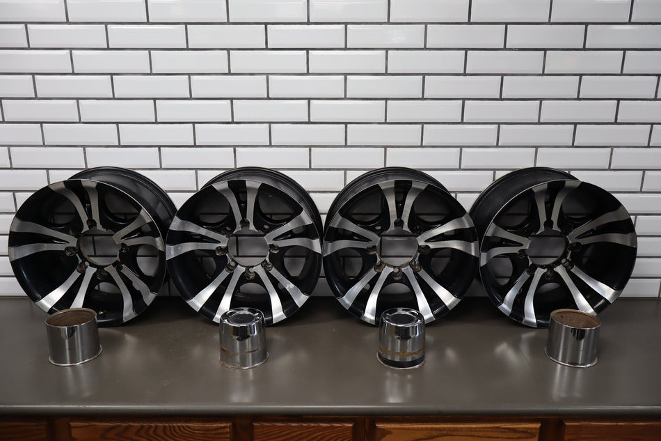 EMR 17x8 Black Machined Split 5-Spoke Wheels Set of 4 Super Duty