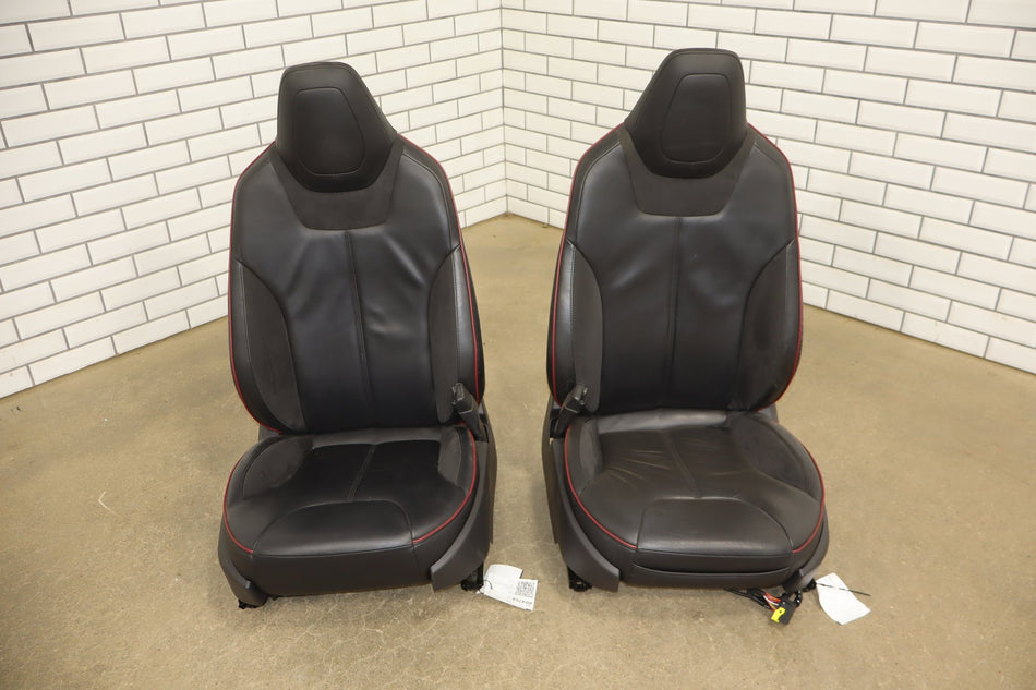 2012-2015 Tesla Model S P85 Leather Black Seats Set OEM