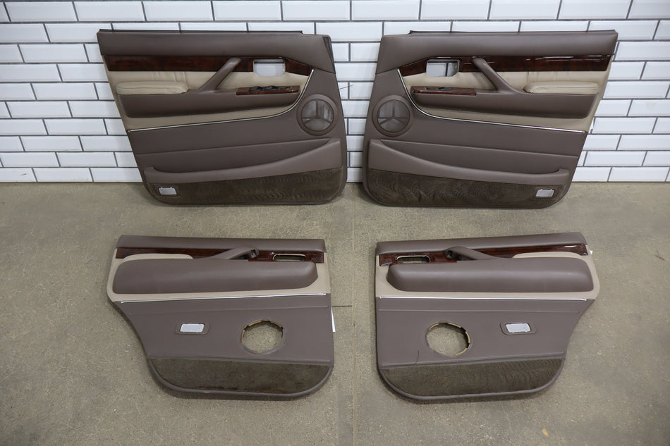 1996-97 Lexus LX450 Interior Door Trim Panel Set - 4 Pcs W/ Window Switches Oak