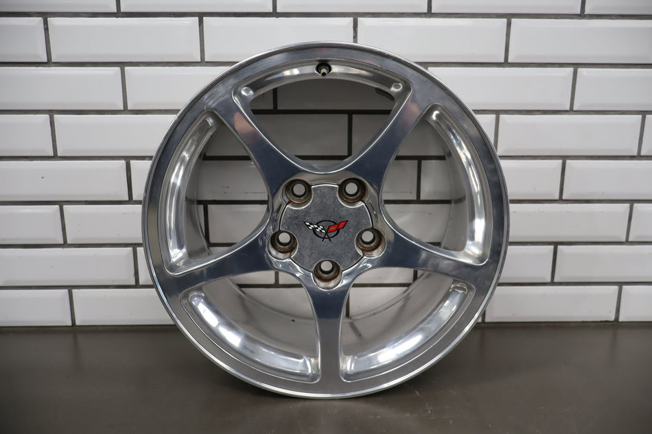 2000-2004 Chevrolet Corvette C5 Front 17x8.5 OEM 5 Spoke Polished Wheel