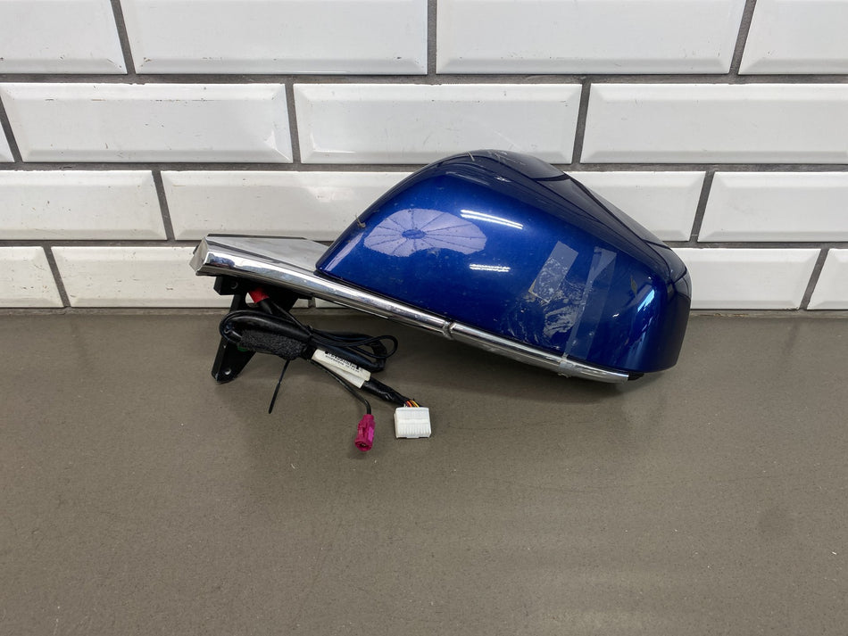 16-20 Tesla Model X Left Exterior Rear View Door Mirror Deep Blue PPSB (Scuffs)
