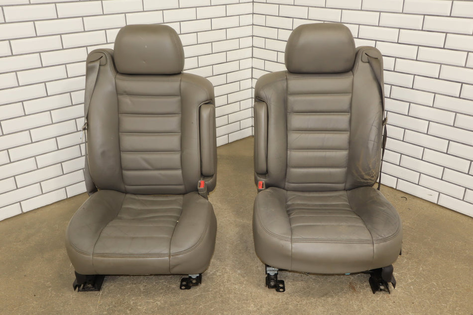 2003-2007 Hummer H2 SUV Leather Seats Set 1st & 2nd Row Wheat
