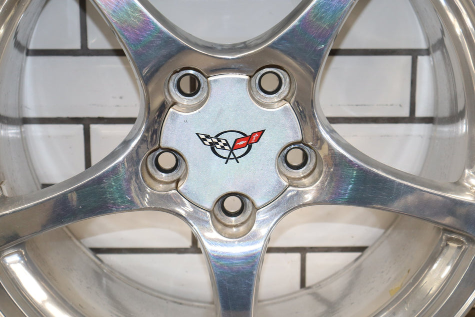 2000-2004 Chevrolet Corvette C5 Rear 18x9.5" OEM 5 Spoke Wheel | Polished