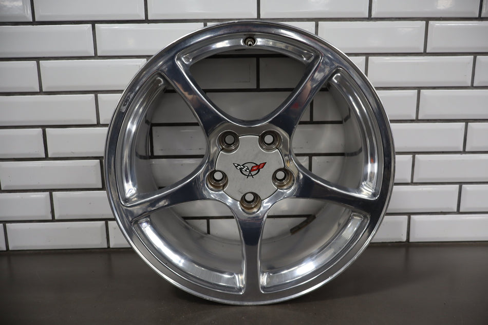 2000-2004 Chevrolet Corvette C5 Rear 18x9.5" OEM 5 Spoke Wheel | Polished