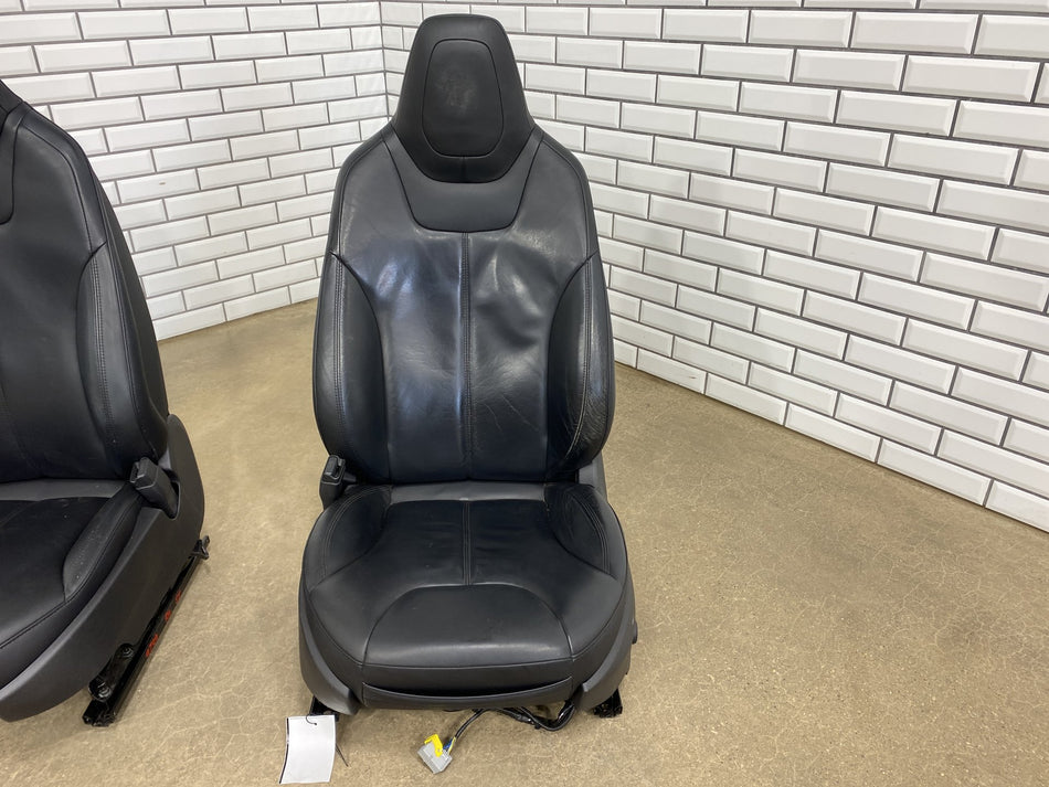 2014 Tesla Model S Pair Front Seats OEM Black Leather
