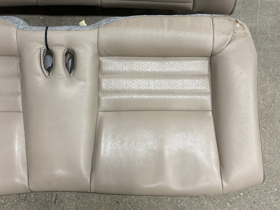 99-04 Ford Mustang GT Convertible Rear Seat Upper Lower Leather Parchment Tan XH