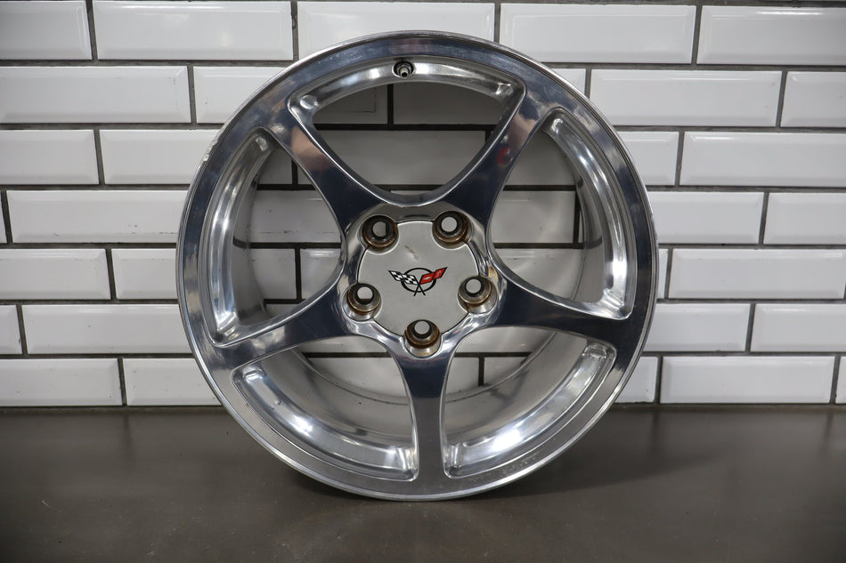 2000-2004 Chevrolet Corvette C5 Front 17x8.5 OEM 5 Spoke Polished Wheel