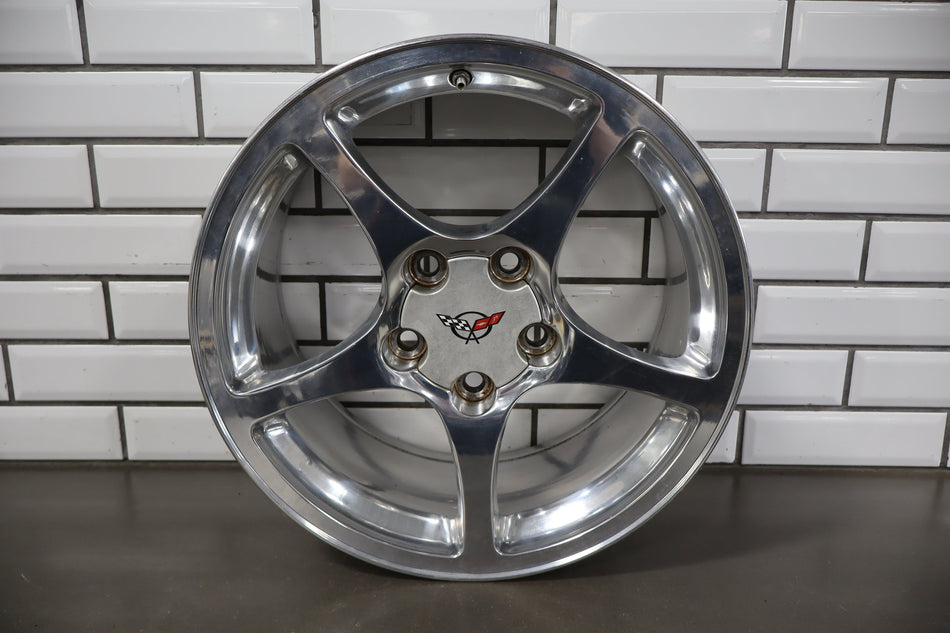 2000-2004 Chevrolet Corvette C5 Front 17x8.5 OEM 5 Spoke Polished Wheel