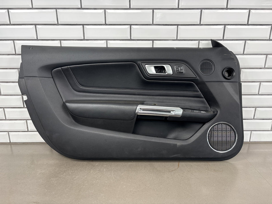 2018-2023 Ford Mustang S550 Driver Left Interior Door Trim Panel Ebony Leather