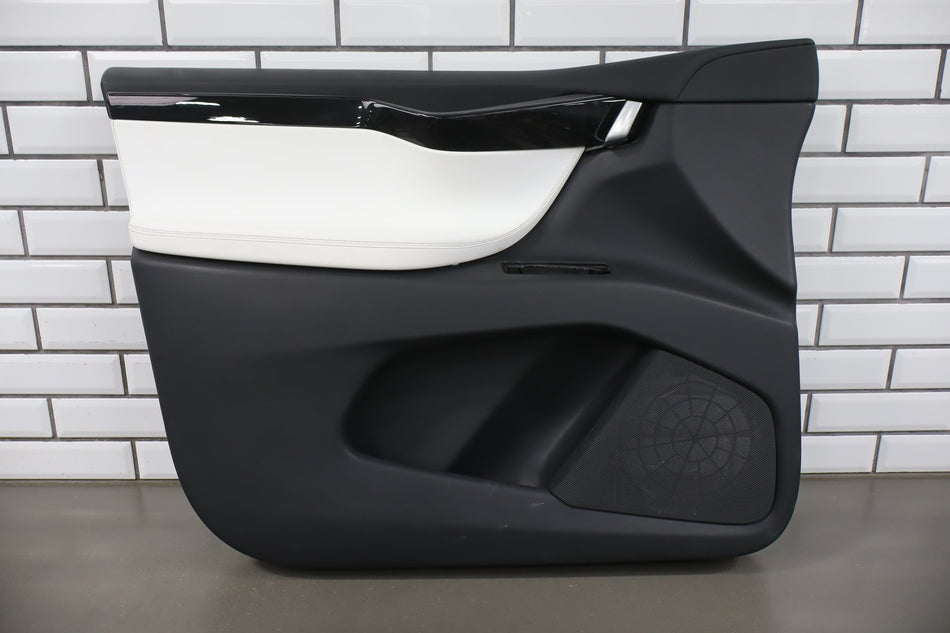 2018 Tesla Model X P100D Left Front Door Trim Panel White