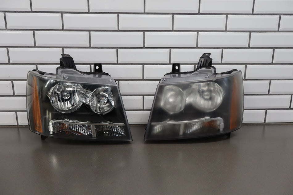 07-14 Chevy Tahoe Pair Headlights Eagle Eye Aftermarket Haze