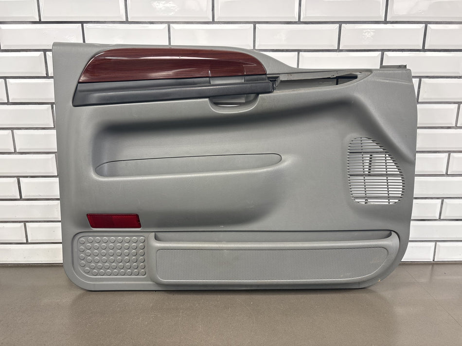 99-07 Ford F250 F350 Super Duty Lariat Driver Left Front Door Panel Gray 4E