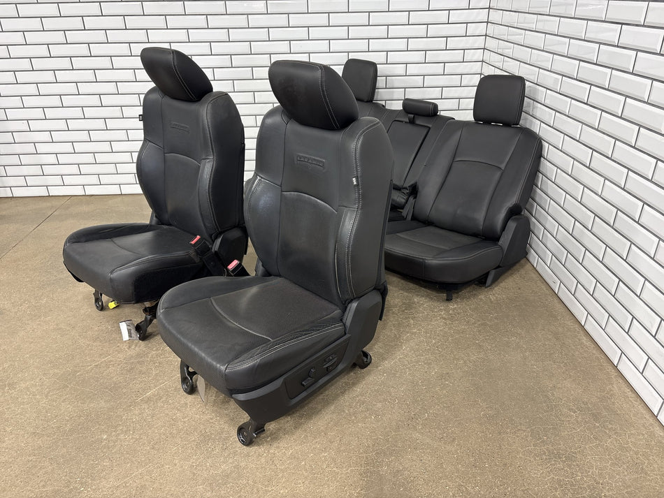 2013-2018 Ram 1500 Laramie Leather Heated/Vent Seats Set Black X9