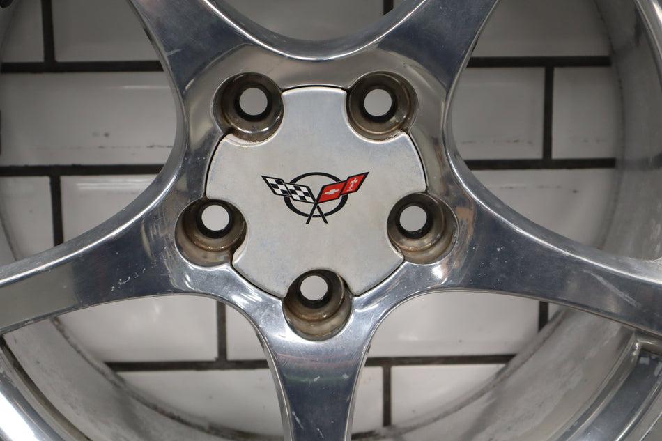 2000-2004 Chevrolet Corvette C5 Rear 18x9.5" OEM 5 Spoke Wheel | Polished