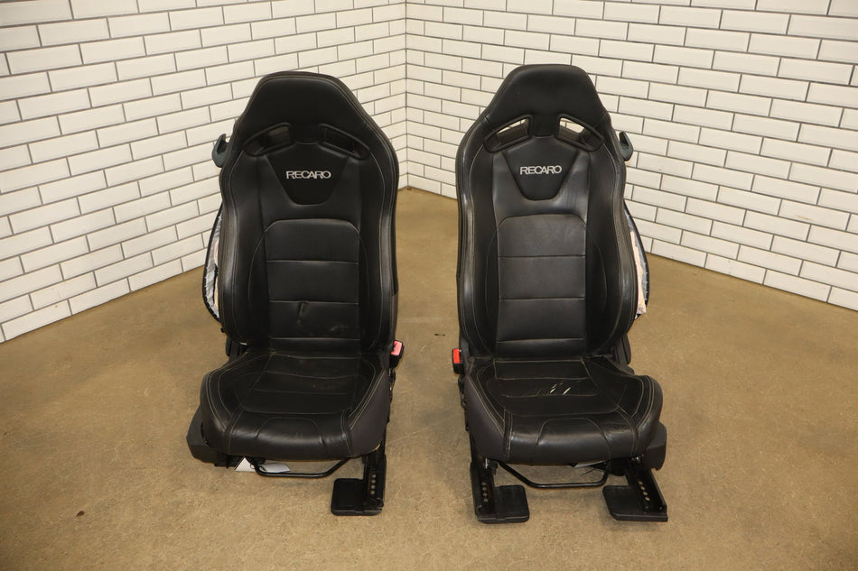 2015-2017 Ford Mustang GT Recaro Black Leather Seats Set Front/Rear
