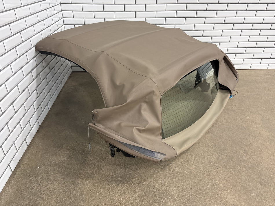 99-04 Ford Mustang Convertible Top Assembly w/ Frame Tan Cloth Glass Window OEM