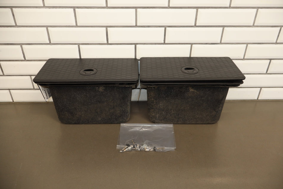 13-18 Ram 1500 Crew Rear Floor Storage Bin Pair Black X9