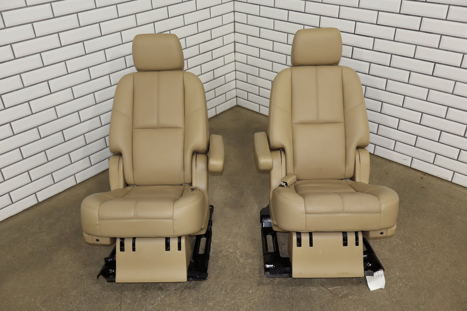 07-14 Chevrolet Tahoe GMC Yukon 2nd Row Captains Chairs Seats Light Cashmere 333