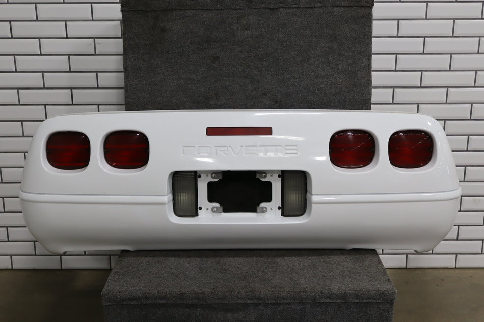 1991-1996 C4 Corvette Base Model OEM Rear Bumper W/Lamp Finish Panel Artic White