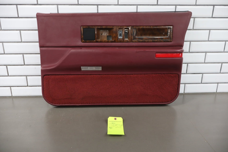 1993-1996 Cadillac Fleetwood Brougham Right Front Interior Trim Panel Garnet Red