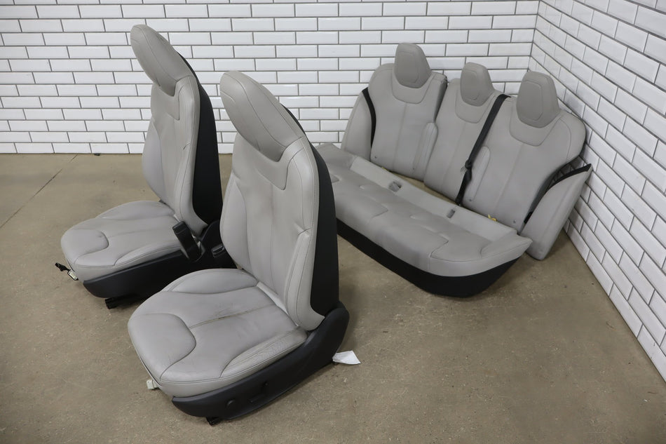 2015 Tesla Model S Gray Leather Seat Set Front/Rear OEM